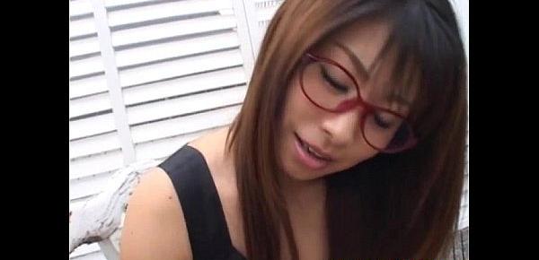  Mimi Kousaka with specs licks hard penis